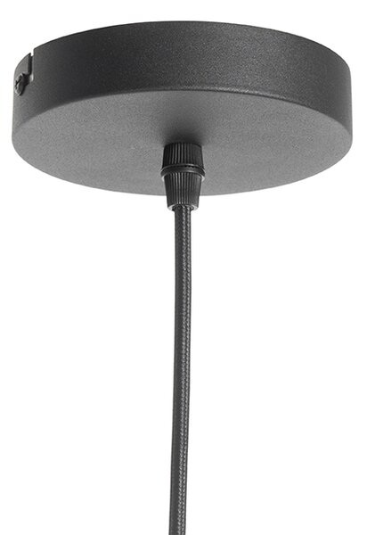 Lampă suspendată Art Deco neagră cu sticlă aurie 33 cm - Pallon