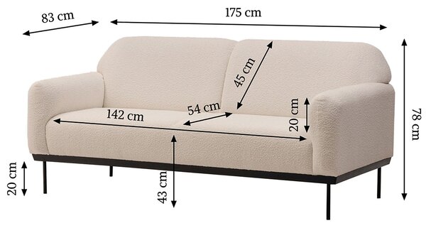 Canapea de design crem ANDERSON Baloo 2074