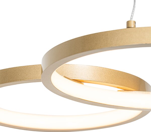 Lampă pendant aurie incluzând LED cu dimmer în 3 trepte cu 3 lumini - Rondas