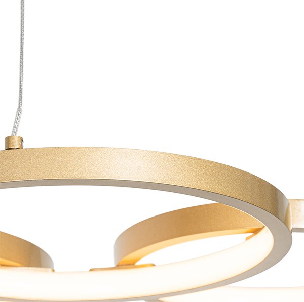 Lampă pendant aurie incluzând LED cu dimmer în 3 trepte cu 3 lumini - Rondas
