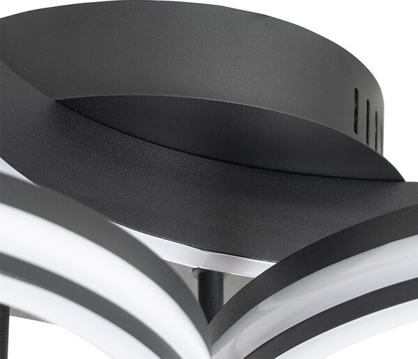 Plafoniera neagra incluzând LED cu dimmer în 3 trepte cu 3 lumini - Navara