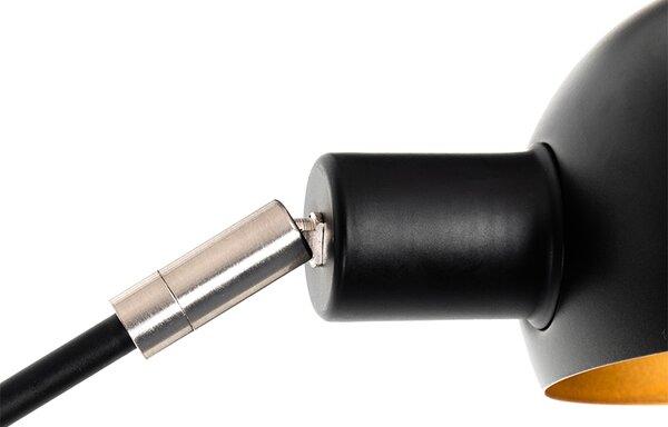 Lampa de podea de design neagra cu aur cu 5 lumini - Sixties Marmo