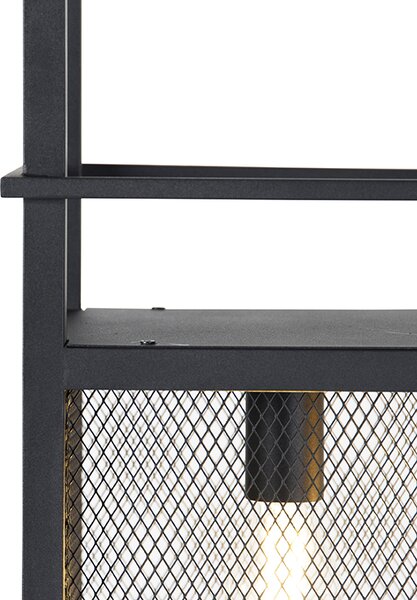 Lampă suspendată industrială neagră cu plasă 4 lumini - Cage Rack