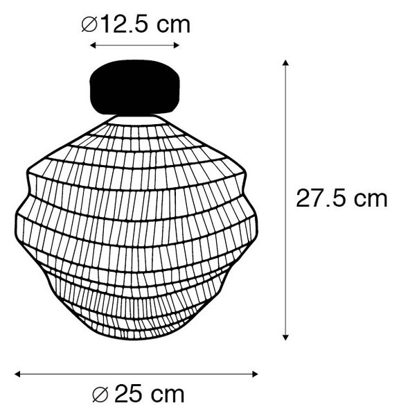 Plafoniera orientala neagra 25 cm - Vadi