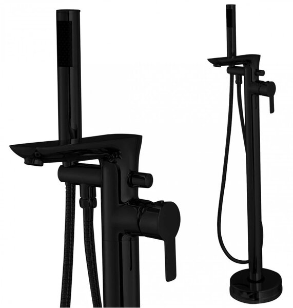 Invena Glamour, baterie pentru cadă de sine stătătoare, negru, INV-BW-02-W04-V