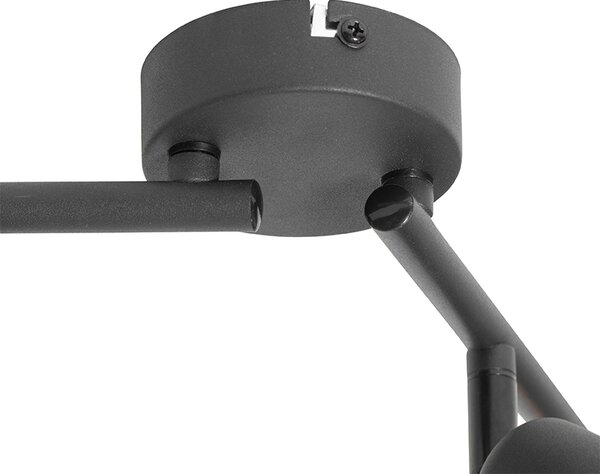 Plafoniera de design neagră cu aur 4 lumini ovală - Noud