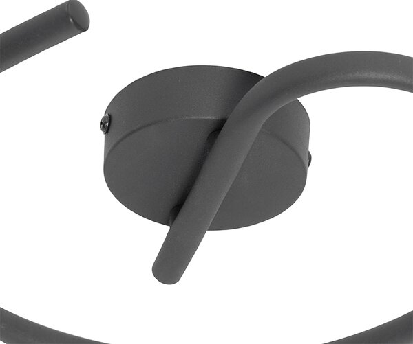 Plafoniera de design neagră cu auriu cu 3 lumini rotundă - Noud