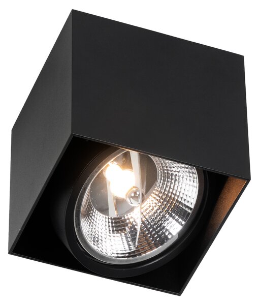 Spotlight de design negru pătrat AR111 - Box