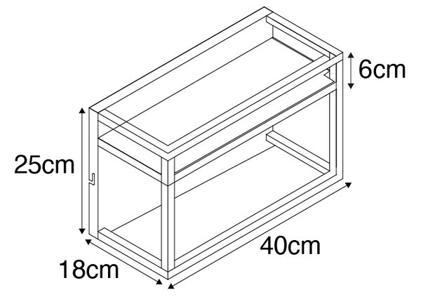 Lampă de perete industrială neagră cu raft 2 lumini - Cage Rack