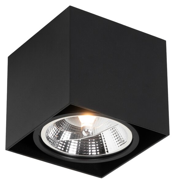 Spotlight de design negru pătrat AR111 - Box