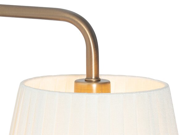 Lampă de perete modernă albă și bronz cu lampă de citit - Renier