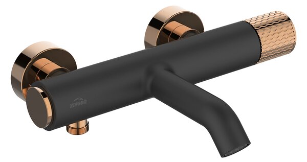 Invena Moonlight, baterie pentru cada de perete 150 mm, negru-aur roz, INV-BW-77-014-V