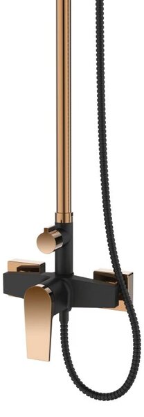 Invena Midnight, set de dus cu cap de ploaie 20x20 cm, negru-aur roz, AU-35-D14-V