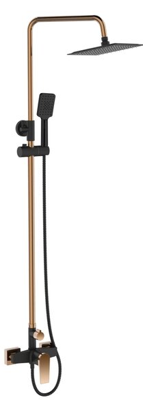 Invena Midnight, set de dus cu cap de ploaie 20x20 cm, negru-aur roz, AU-35-D14-V