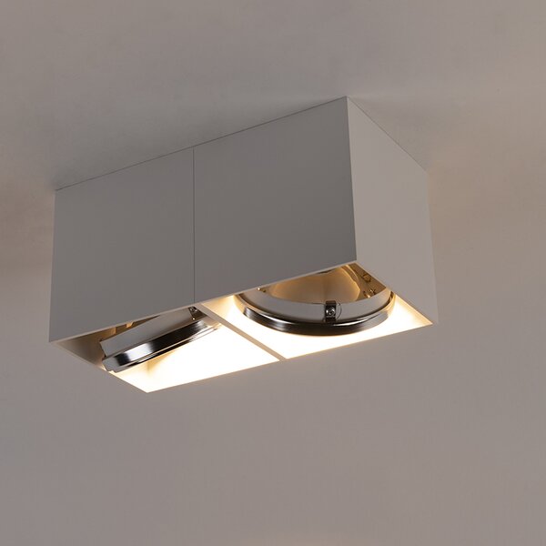 Spotlight de design alb dreptunghiular cu 2 lumini - Box