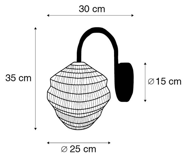 Lampă de perete orientală aurie - Vadi