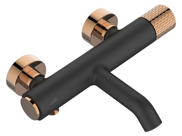 Invena Moonlight, baterie pentru cada de perete 150 mm, negru-aur roz, INV-BW-77-014-V
