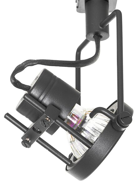 Sistem de iluminat cu șină modern cu 3 spoturi negre monofazate - Iconic Suplux