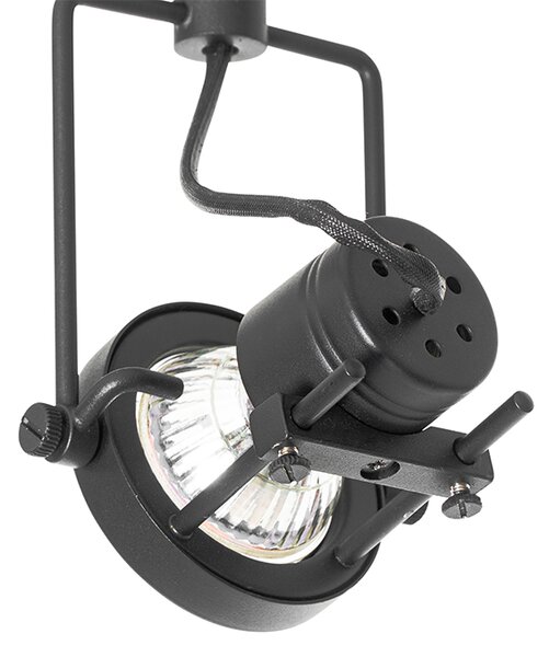Sistem de iluminat pe șină modern cu 5 spoturi negre monofazate - Iconic Suplux