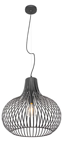 Lampă modernă suspendată neagră 48 cm - Saffira