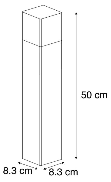 Lampă de exterior cu pichet negru din sticlă opala 50 cm cu pichet de sol și glandă pentru cablu - Danemarca