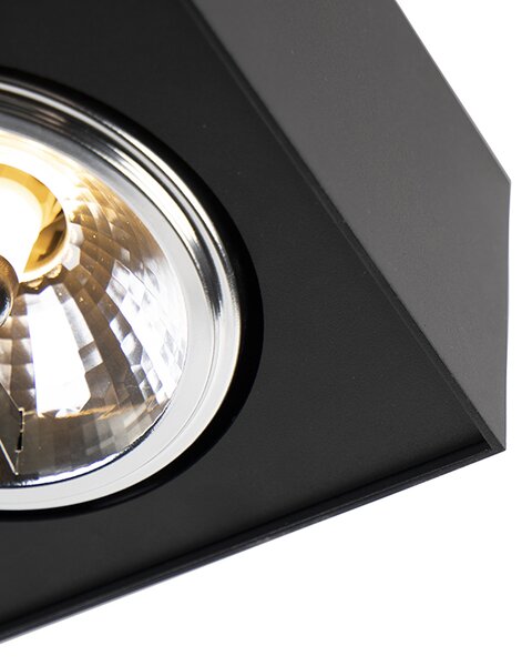 Spotlight de design negru pătrat cu 4 lumini - Kaya