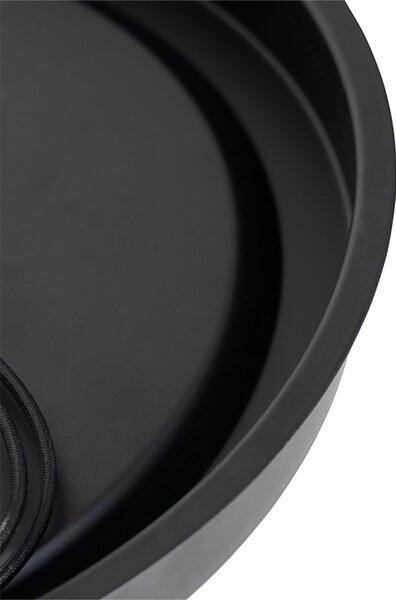 Plafoniera clasică neagră cu sticlă opalescentă 35 cm IP44 - Nohmi