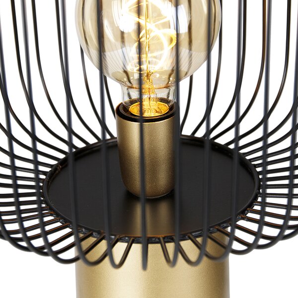 Lampa de podea de design neagră cu auriu - Mayelle