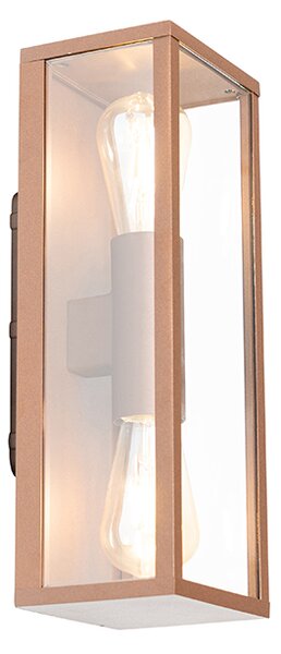 Aplică industrială maro ruginiu 38 cm 2 lumini IP44 - Charlois