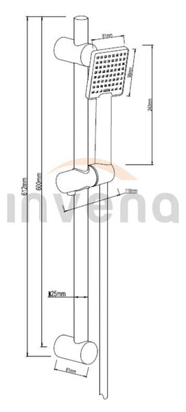 Invena Patras, coloana de dus cu cap de dus manual cu 1 functie, INV-AU-31-Z04-G