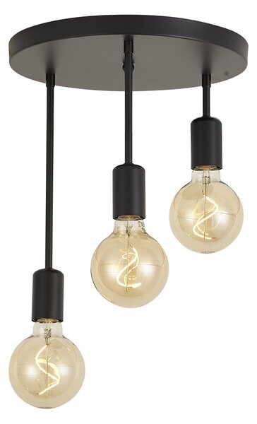 Plafoniera moderna neagra cu 3 lumini - Facil
