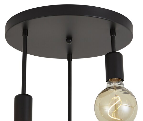 Plafoniera moderna neagra cu 3 lumini - Facil