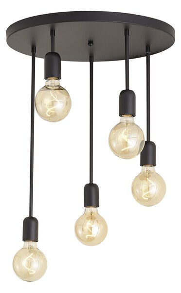 Plafoniera moderna neagra cu 5 lumini - Facil