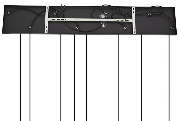 Lampa suspendată Art Deco neagră cu sticlă fumurie cu 8 lumini - Hanne
