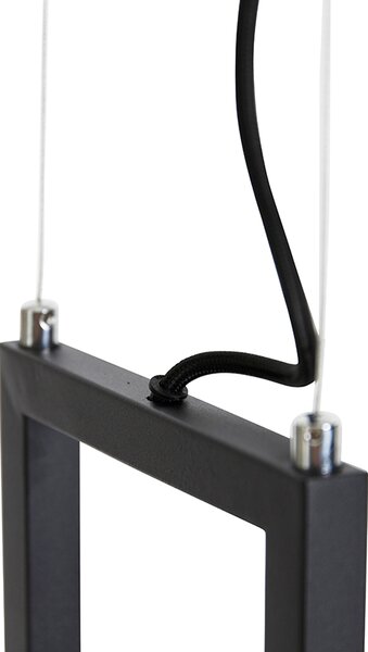 Lampă industrială suspendată neagră cu raft 4 lumini GU10 - Cage Rack