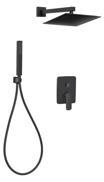 Invena Siros, set de duș ascuns cu corp cu 2 ieșiri, negru mat, INV-BS-90-010-A