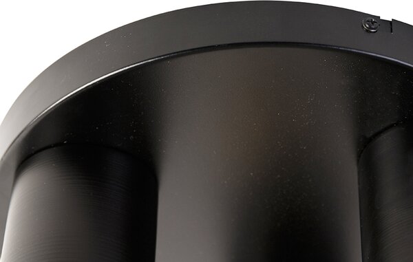 Plafoniera industriala neagra cu auriu rotund cu 3 lumini - Raspi