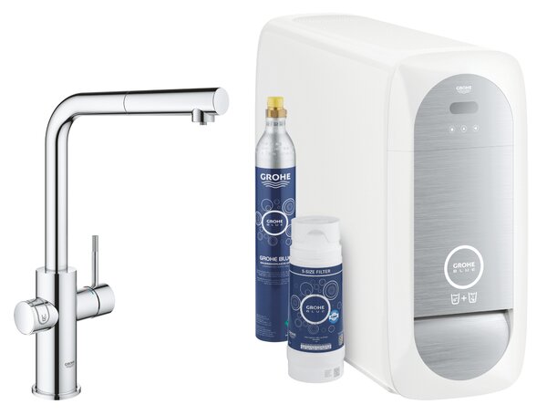Grohe Blue set starter cu baterie bucătărie pe picior StarLight Chrome 31539000
