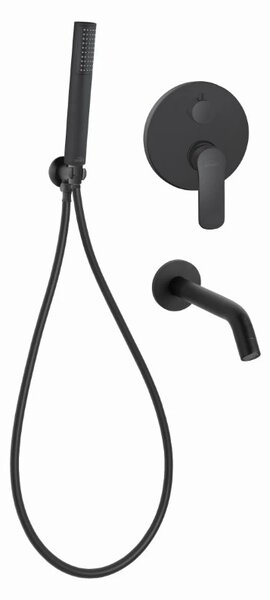 Invena Siros, set cada de baie ascuns, 2 prize, negru mat, INV-BS-90-W13-A