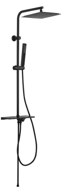 Invena Svart Basic, coloana de dus cu ploaie si cap manual, negru mat, INV-AU-85-D04-X