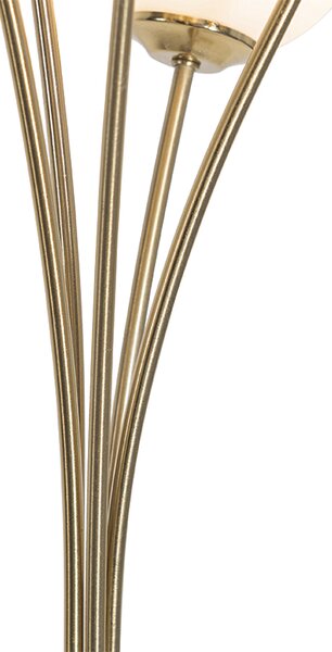 Lampa de podea moderna aurie cu sticla opala cu 5 lumini - Atena