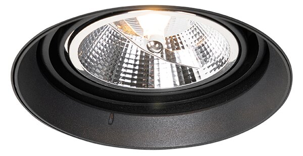 Spotlight modern încastrat negru GU10 AR111 rotund fără rama - Oneon