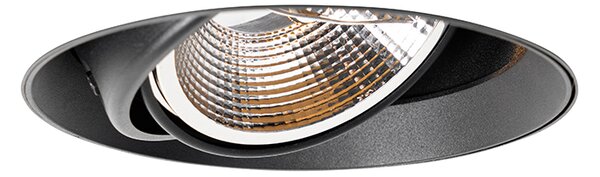 Spotlight modern încastrat negru GU10 AR111 rotund fără rama - Oneon