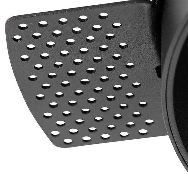 Spotlight modern încastrat negru GU10 AR111 rotund fără rama - Oneon