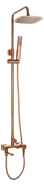 Invena Trend, baterie de dus cu coloana de dus cu cap superior si manual, cupru mat, INV-AU-05-B14-V