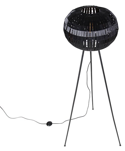 Lampa de podea moderna cu trepied neagra - Zoë