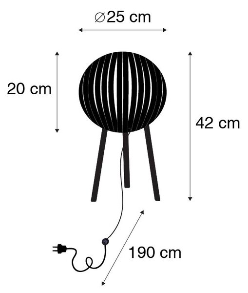 Lampă de masă modernă cu trepied negru - Zoë