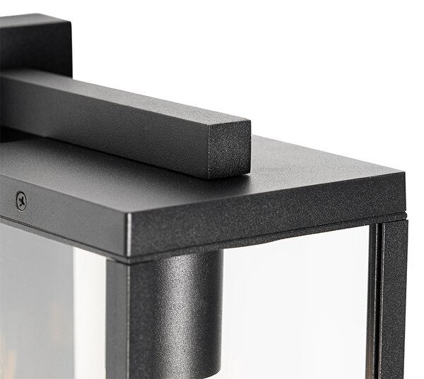Lampa de perete exterioară neagră IP44 cu senzor de crepuscul - Charlois