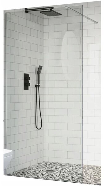 Invena Walk-In, paravan de dus 80X200cm, sticla transparenta 8mm, profil cromat, INV-AK-32-186-O