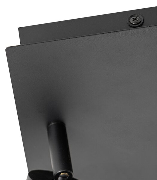 Spot modern pentru baie negru pătrat cu 2 lumini IP44 - Ducha